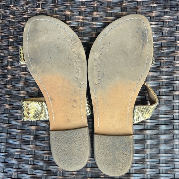 Gold Sam Edelman Sandal Slides - Picture 2 of 3